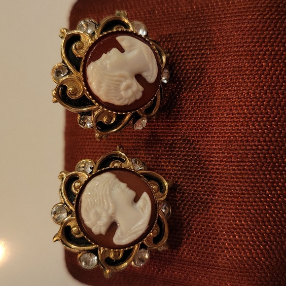 Cameo Stunning Vintage Screwback Earrings - Picture 2 of 4